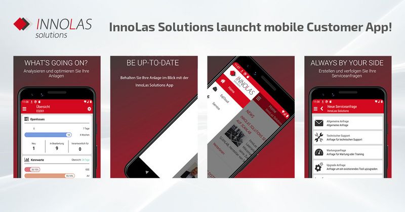 Screens der mobilen App EquipmentCloud von Innolas