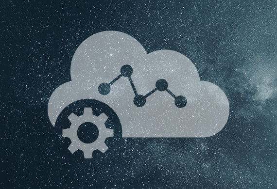 Digitale Wolke mit Zahnrad