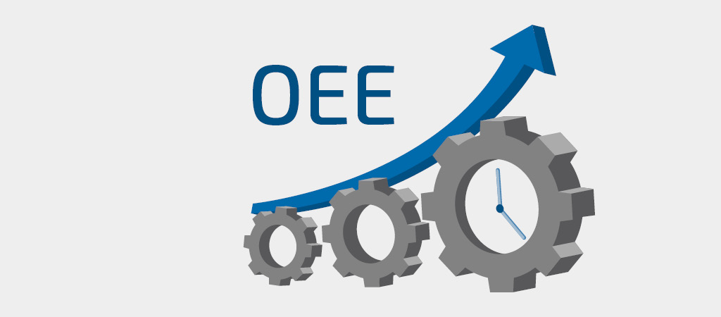 Grafik Zahnräder mit Pfeil und OEE